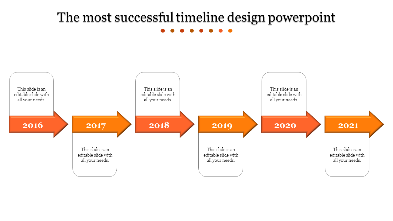 Attractive Timeline Presentation PowerPoint In Orange Color